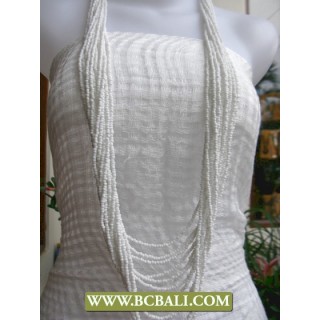 White Squins Layered Necklaces Multi Strand